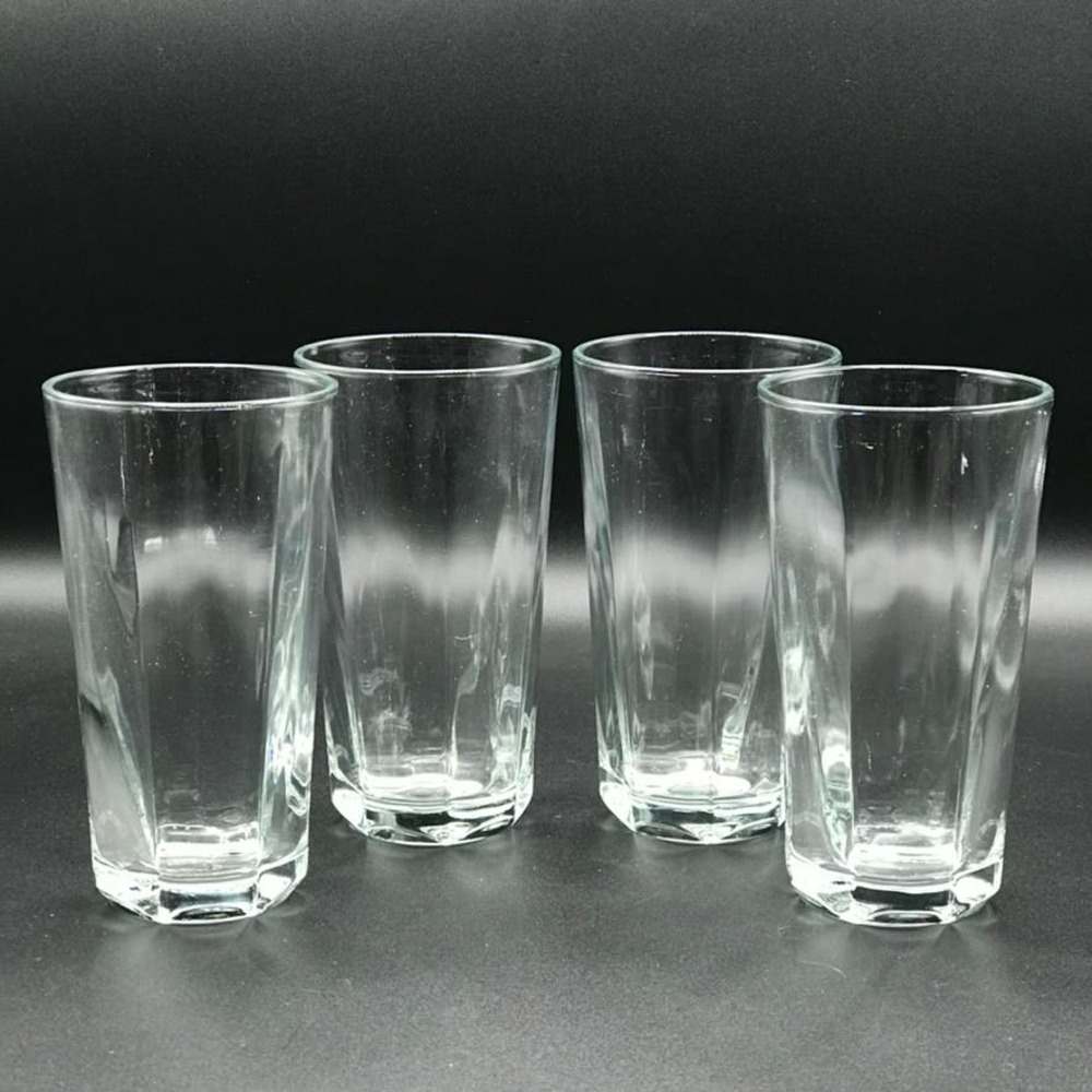 Vintage Anchor Hocking Set of 4 Oxford Highball Glasses Sureguard Made in USA